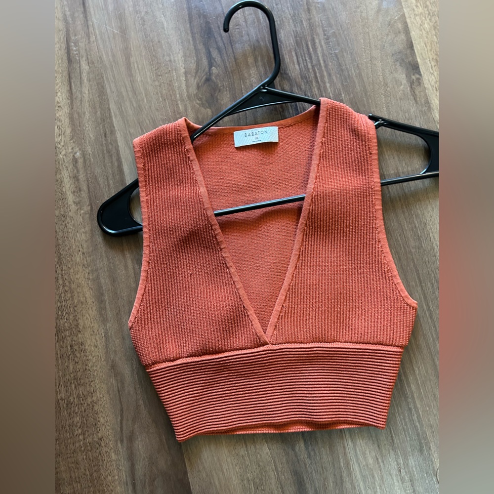 Aritzia Babaton Burnt Orange Tank
